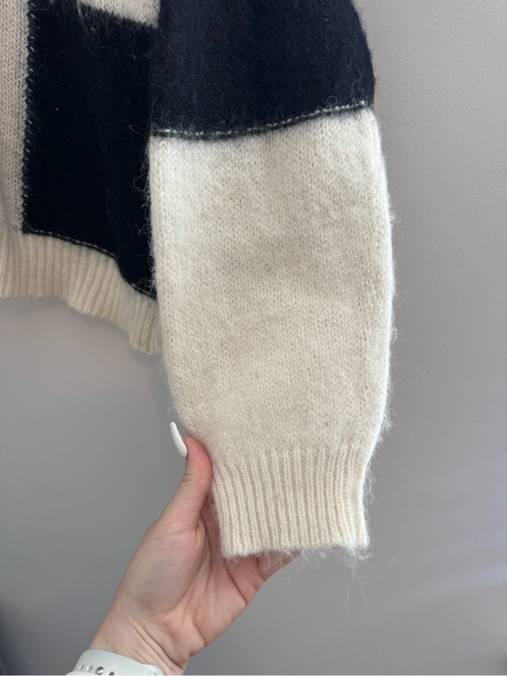 Mother The Long Drop Checkered Entry Fee Alpaca Wool Jumper - Picture 9 of 13